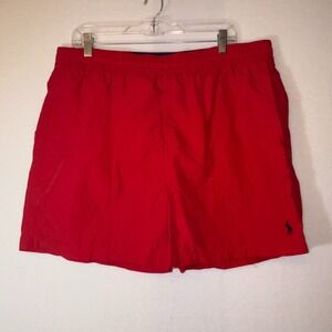 Ralph Lauren Polo Sport Swim Trunks Shorts Drawstring 6" Red Mens XL‎